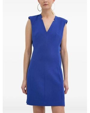 Morgan V-Neck Mini Dress - Blue