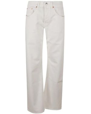Donna Brasil Logo-Patch Straight-Leg Jeans - White