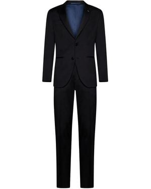 D4.0 Notched-Lapels Single-Breasted Suit - Blue