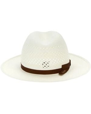 Borsalino Perforated wide-brim hat - Blanco
