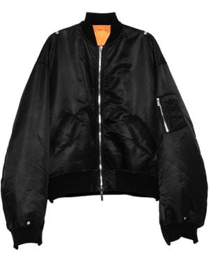 Noir Kei Ninomiya Zipped Bomber Jacket - Black