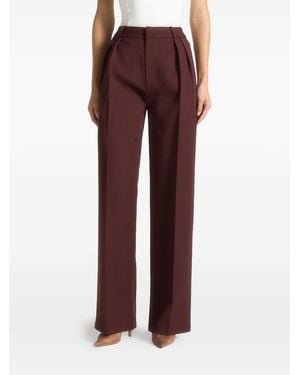 Manière De Voir Julie Wine Tailored Twin-Pleat Trousers