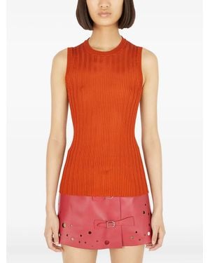 DURAZZI MILANO Ribbed Sleeveless Top - Red