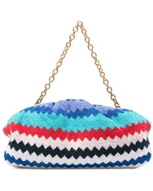 Missoni Zigzag-Woven Chain-Strap Clutch Bag - Blue