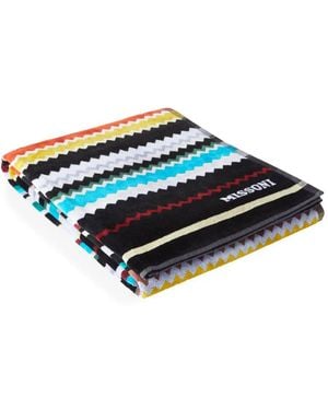 Missoni Curt Katoenen Strandlaken - Blauw