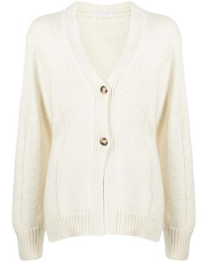 Helmut Lang V-Neck Tailored Cardigan - White