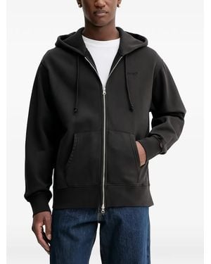 Levi's Logo-Detail Zip-Up Hoodie - Black