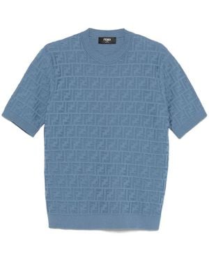 Fendi Felpa Con Monogramma - Blu
