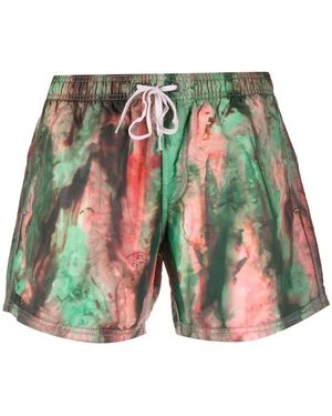 Sundek Badeshorts Mit Batikmuster - Rot