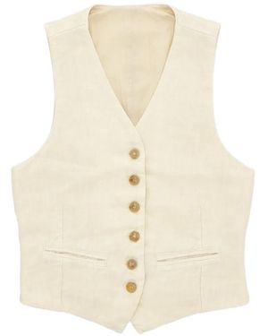 Fortela Button V-Neck Waistcoat - Natural