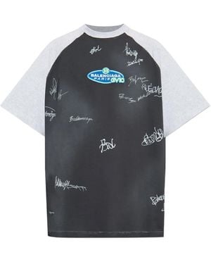 Balenciaga Raglan-Sleeves T-Shirt - Blue