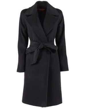Max Mara Abrigo Dravenna Con Cinturón - Negro