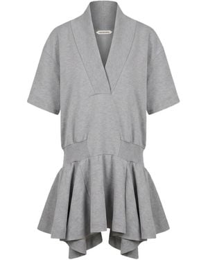 FIDAN NOVRUZOVA Marta Ruffled Mini Dress - Grey
