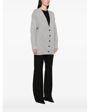 EMERSON RENALDI Cardigan Côtelé À Col V - Blanc
