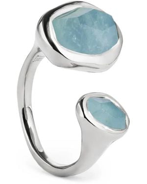 Monica Vinader Offener Odyssey Ring Mit Schmucksteinen - Blau