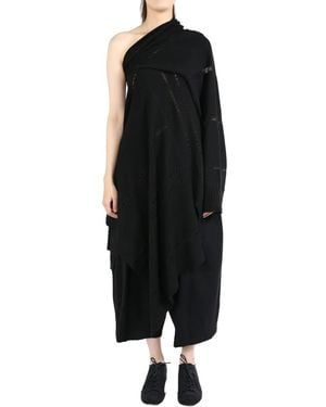Yohji Yamamoto Off-Shoulder Asymmetric Pullover - Black