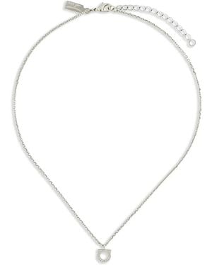 Ferragamo Gancini Crystals Necklace (S) - White