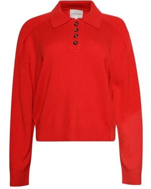 Loulou de Saison Maglione Con Bottoni - Rosso
