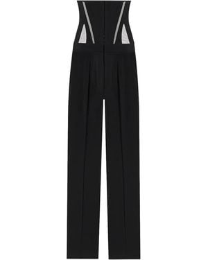 Mugler Pantaloni Con Corsetto - Nero