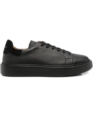 Henderson Grained-Leather Sneakers - Black