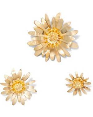 Osklen Daisy-Motif Brooch (Set Of Three) - Metallic