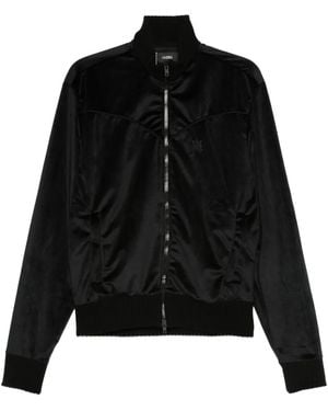 Amiri Velour Zip-up Jacket - Black