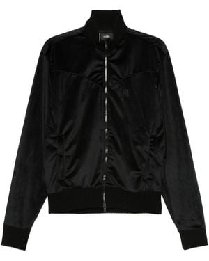 Amiri Velour Zip-Up Jacket - Black