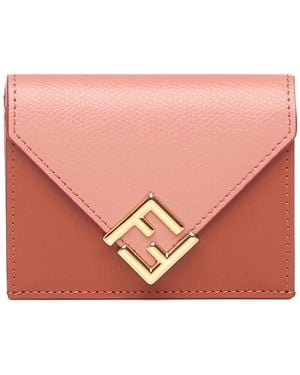 Fendi Logo-Plaque Wallet - Pink