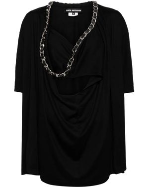 Junya Watanabe Asymmetric-Sleeve T-Shirt - Black