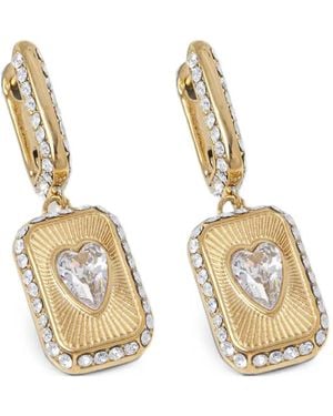 Guess Crystal Love Earrings - Metallic