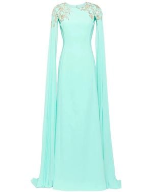 Saiid Kobeisy Embellished-Crepe Kaftan Dress - Green
