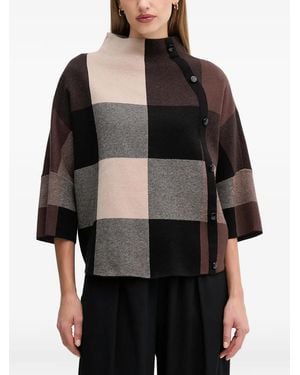 Joseph Ribkoff Check Button Jumper - Black