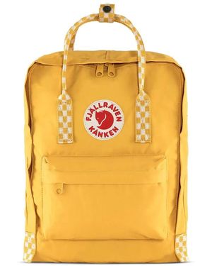 Fjallraven Kanken Rucksack mit kariertem Detail - Gelb