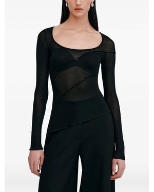 MARCELLA Melody Sheer Top - Black