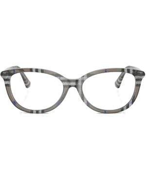 Burberry Bril Met Geruit Montuur - Grijs