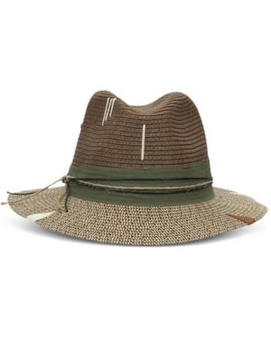 The Hat Gang Bead-Embellished Raffia Hat - Green