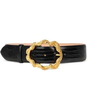 Roberto Cavalli スネークバックル ベルト - ホワイト