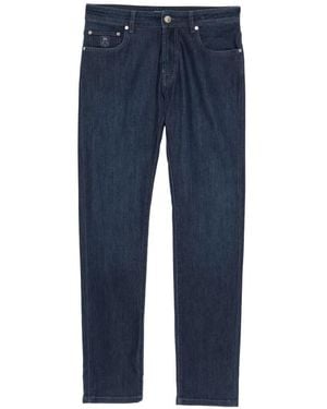 Corneliani Logo-Embroidered Jeans - Blue