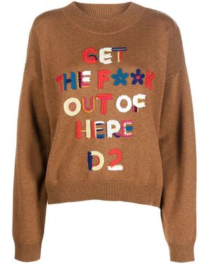 DSquared² Verzierter Pullover - Braun