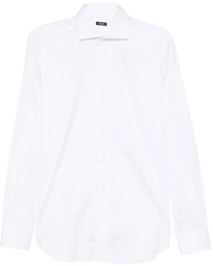 Barba Napoli Long-Sleeve Button-Fastening Shirt - White