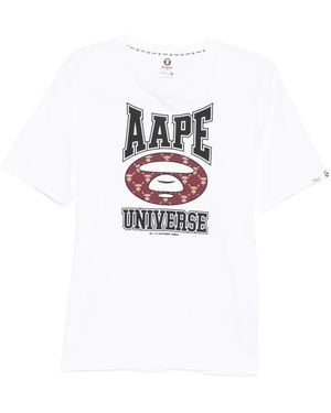 Aape By A Bathing Ape T-Shirt À Logo Imprimé - Blanc