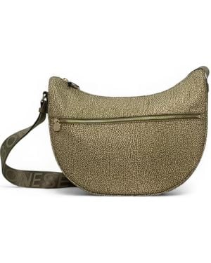 Borbonese Middle Luna Printed Shoulder Bag - Grey