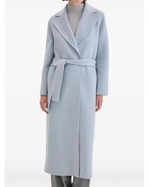 Biancalancia Belted Notch-Lapel Double-Breasted Coat - Blue