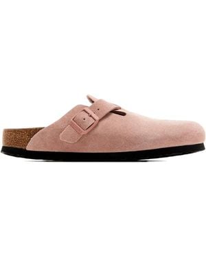 Birkenstock Boston Suede Buckle Clogs - Pink