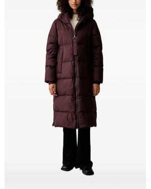 Marc O' Polo Quilted Hooded Oversized Coat - Red