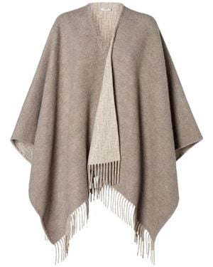 Fendi Cape Mit Ff-Motiv Und Fransen - Natur