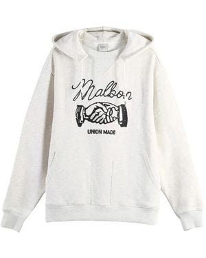 Malbon Golf Union Made Logo-Print Hoodie - White