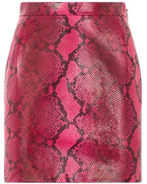 Roberto Cavalli Python-Print Mini Skirt - Pink