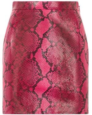 Roberto Cavalli Python-Print Mini Skirt - Pink