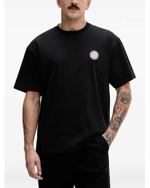 Barrow Graphic-Print Logo-Patch T-Shirt - Black